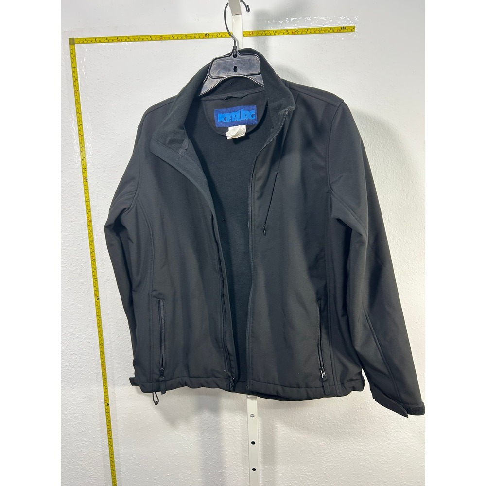 Iceburg Mens Softshell Jacket Black Full Zip Fleece Lined Size‎ Medium RN 111059